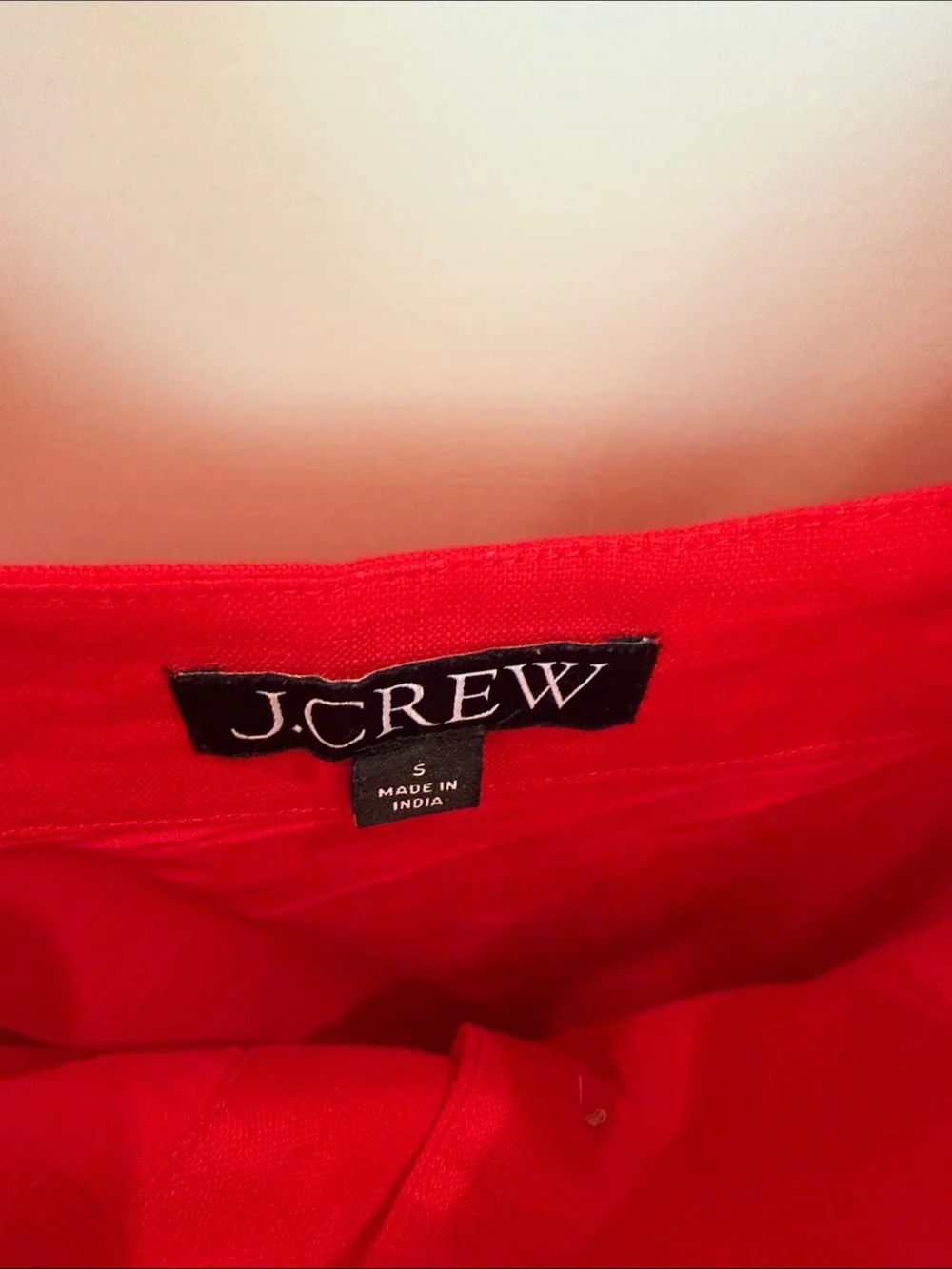 J. Crew Red Button-Front Linen Mini Dress size small